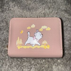 The Aristocats Marie Pink‎ Mini Zipper Wallet Faux Leather New